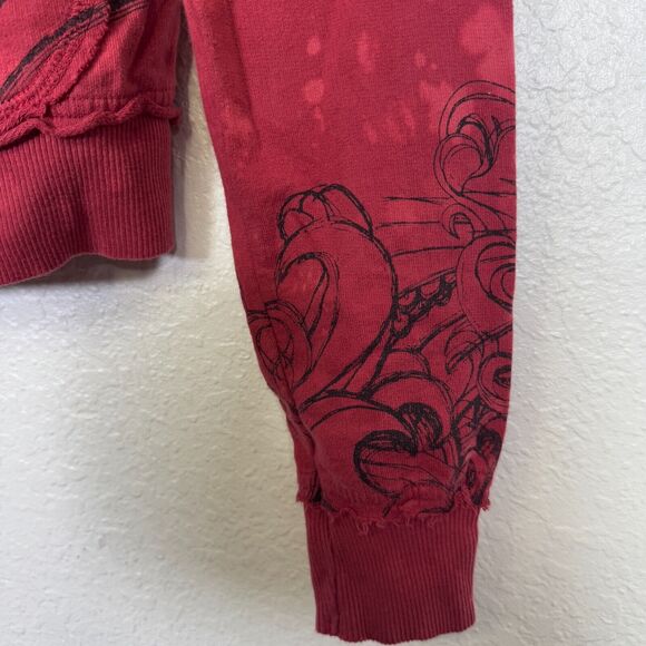 Key Y2K Jacket Womens Small Koi Fish Studded Hoodie Tattoo Art Asian Key Closet - Picture 6 of 12